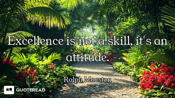 Excellence is not a skill, it's an attitude.