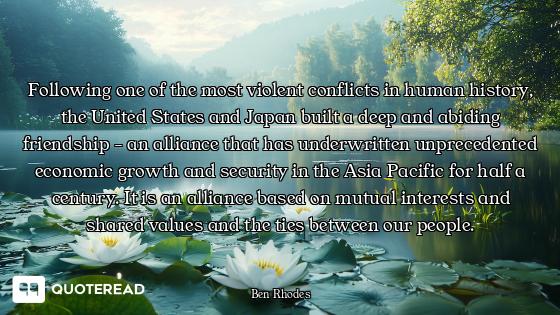 Following one of the most violent conflicts in human history, the United States and Japan built a de...