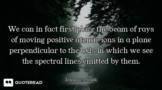 We can in fact first place the beam of rays of moving positive atomic ions in a plane perpendicular...