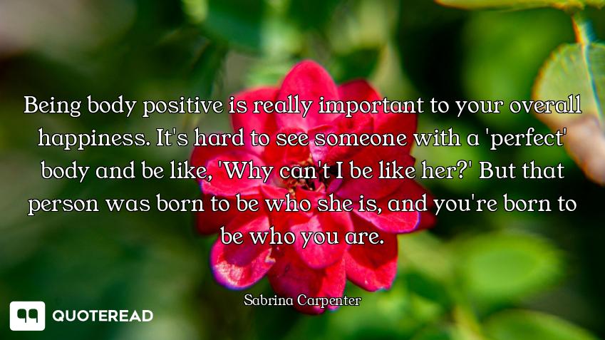 Being body positive is really important to your overall happiness. It's hard to see someone with a '...