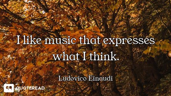 I like music that expresses what I think.