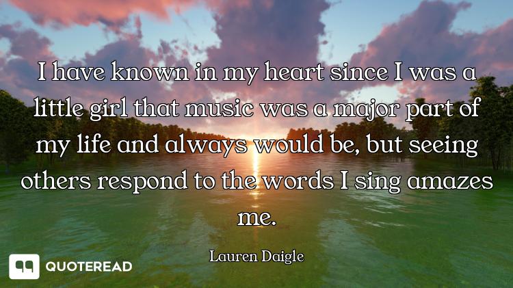 I have known in my heart since I was a little girl that music was a major part of my life and always...