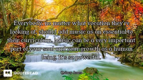 Everybody, no matter what vocation they're looking at, should add music as an essential to their cur...