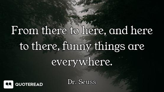 From there to here, and here to From there to here, and here to there, funny things are everywhere.