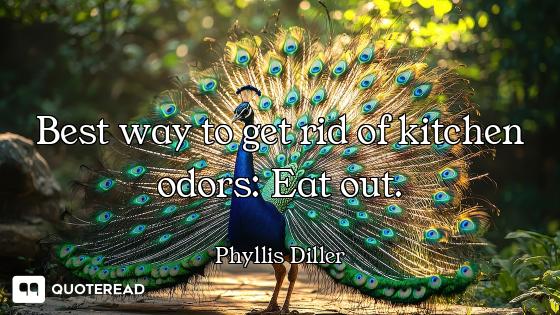 Best way to get rid of kitchen odors: Eat out.