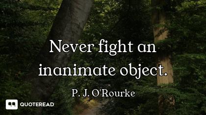 Never fight an inanimate object.
