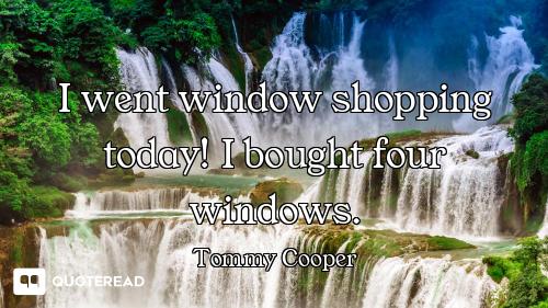I went window shopping today! I bought four windows.