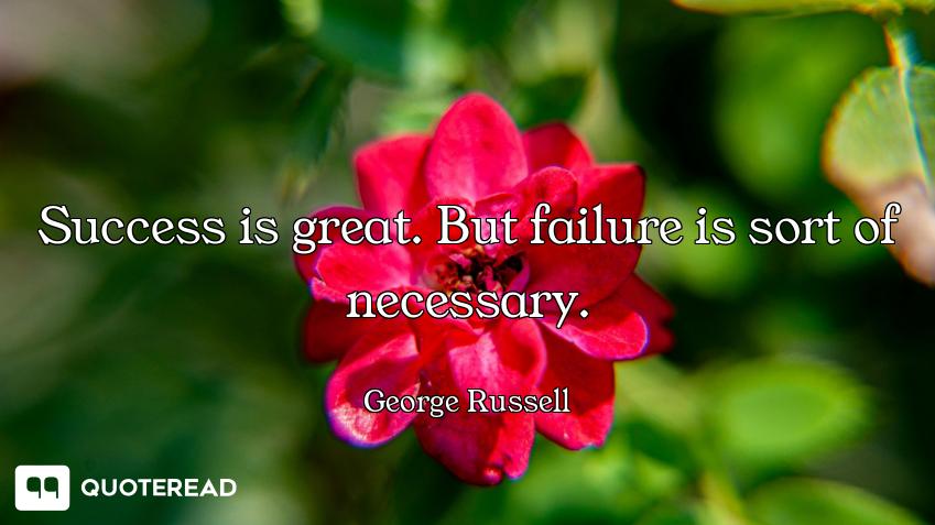 Success is great. But failure is sort of necessary.
