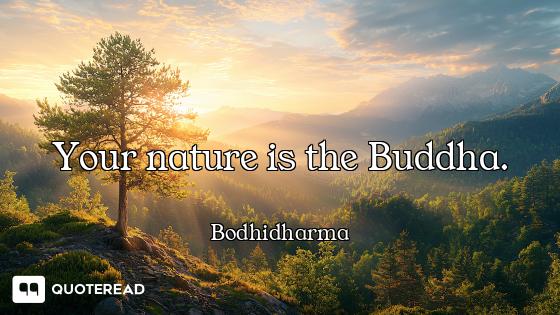 Your nature is the Buddha.