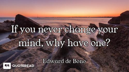 If you never change your mind, why have one?