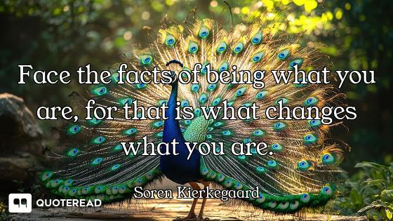Face the facts of being what you are, for that is what changes what you are.