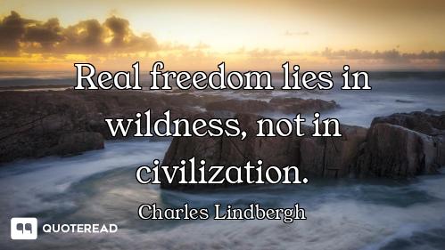 Real freedom lies in wildness, not in civilization.