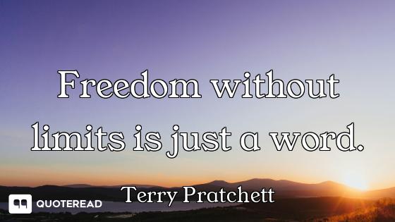 Freedom without limits is just a word.
