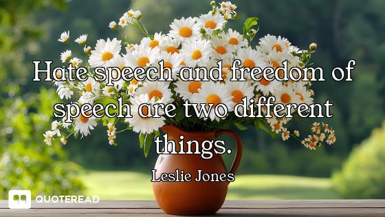 Hate speech and freedom of speech are two different things.