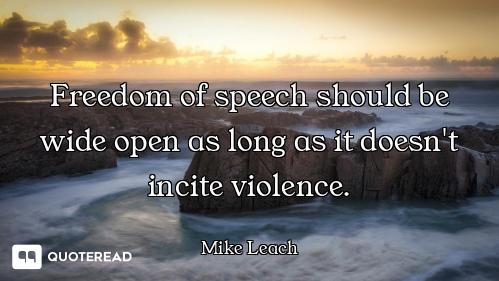 Freedom of speech should be wide open as long as it doesn't incite violence.