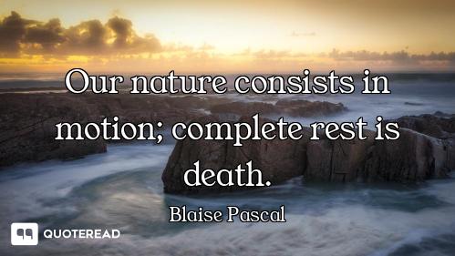 Our nature consists in motion; complete rest is death.