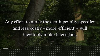 Any effort to make the death penalty speedier and less costly - more 'efficient' - will inevitably m...