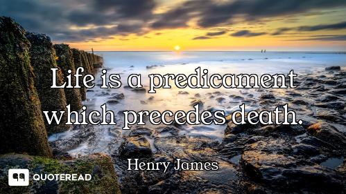 Life is a predicament which precedes death.
