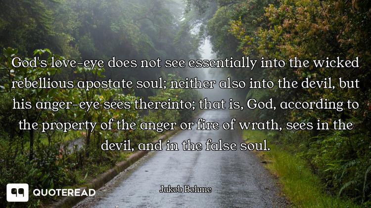 God's love-eye does not see essentially into the wicked rebellious apostate soul; neither also into...