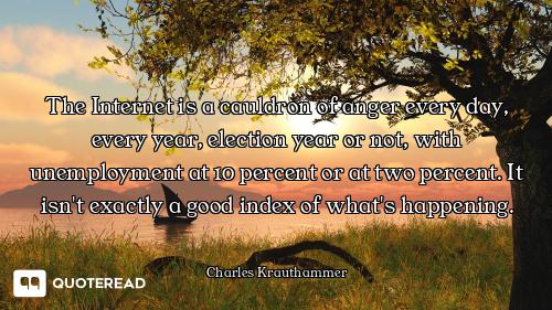 The Internet is a cauldron of anger every day, every year, election year or not, with unemployment a...