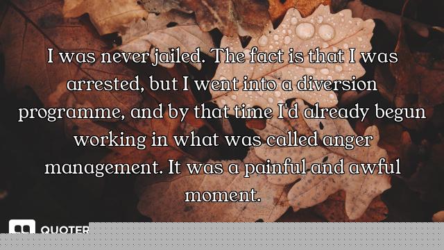 I was never jailed. The fact is that I was arrested, but I went into a diversion programme, and by t...