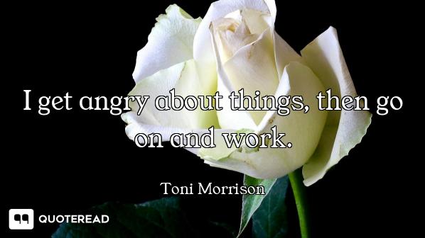 I get angry about things, then go on and work.