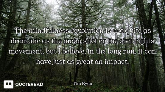 The mindfulness revolution is not quite as dramatic as the moon shot or the civil rights movement, b...