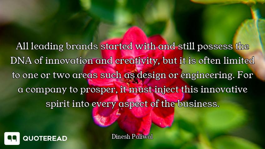 All leading brands started with and All leading brands started with and still possess the DNA of innovation and creativity, but it is of...