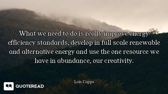 What we need to do is really improve energy efficiency standards, develop in full scale renewable an...