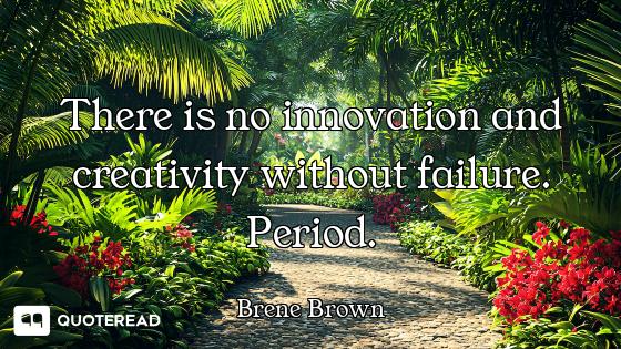 There is no innovation and creativi There is no innovation and creativity without failure. Period.