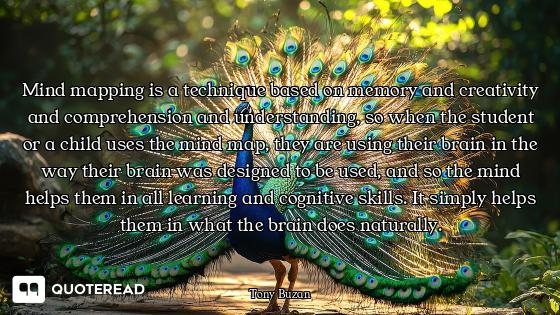Mind mapping is a technique based on memory and creativity and comprehension and understanding, so w...