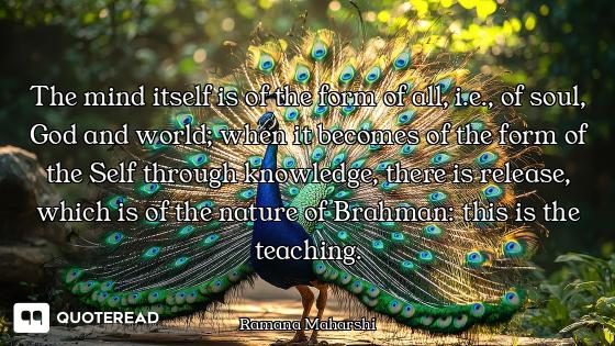 The mind itself is of the form of all, i.e., of soul, God and world; when it becomes of the form of...