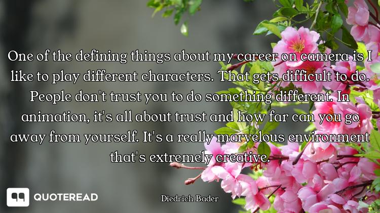 One of the defining things about my career on camera is I like to play different characters. That ge...