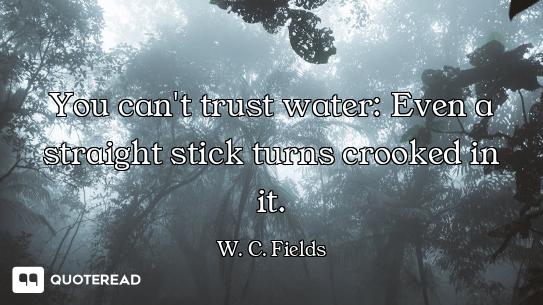 You can't trust water: Even a straight stick turns crooked in it.
