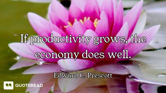 If productivity grows, the economy does well.