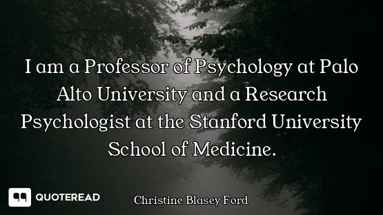 I am a Professor of Psychology at Palo Alto University and a Research Psychologist at the Stanford U...
