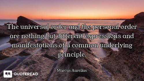The universal order and the The universal order and the personal order are nothing but different expressions and
manifestations...