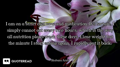 I am on a strict diet now and medication. It's torture, I simply cannot eat every two hours, which i...