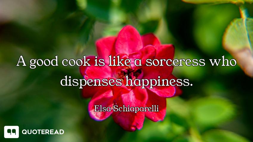 A good cook is like a sorceress who dispenses happiness.