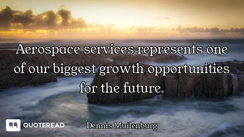 Aerospace services represents one of our biggest growth opportunities for the future.
