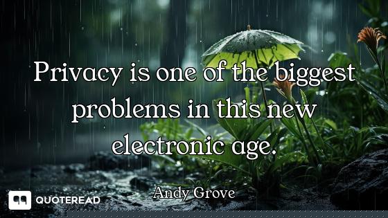 Privacy is one of the biggest problems in this new electronic age.