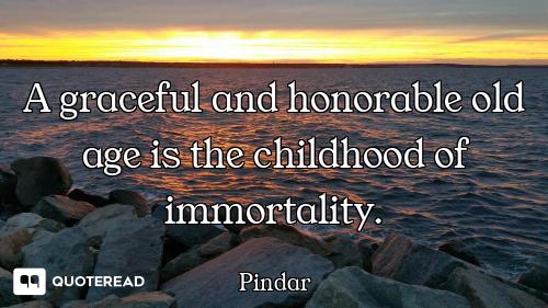 A graceful and honorable old age is the childhood of immortality.