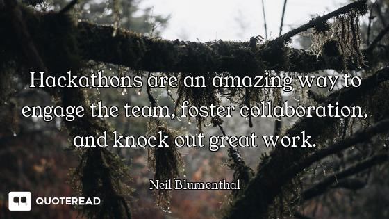 Hackathons are an amazing way to engage the team, foster collaboration, and knock out great work.