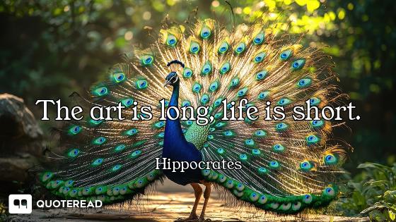 The art is long, life is short.
