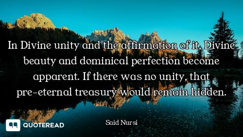 In Divine unity and the affirmation of it, Divine beauty and dominical perfection become apparent. I...