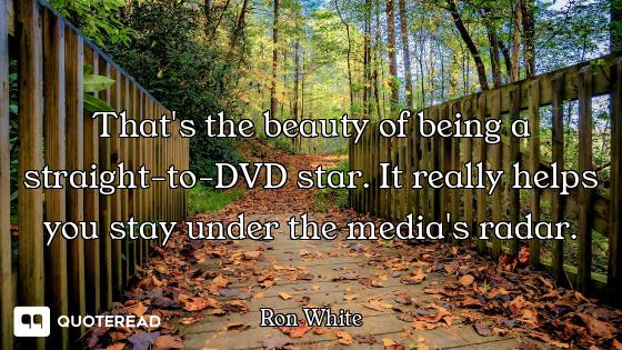 That's the beauty of being a straight-to-DVD star. It really helps you stay under the media's radar.