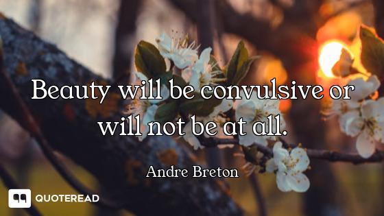 Beauty will be convulsive or will not be at all.