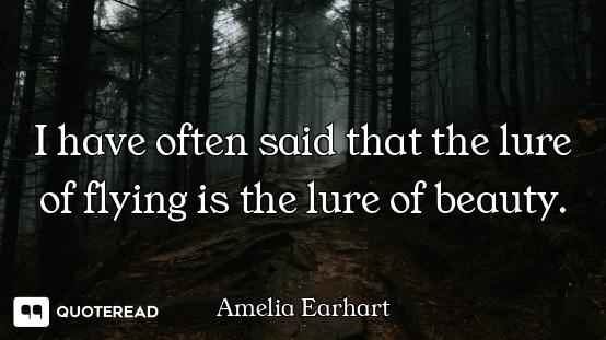 I have often said that the lure of flying is the lure of beauty.