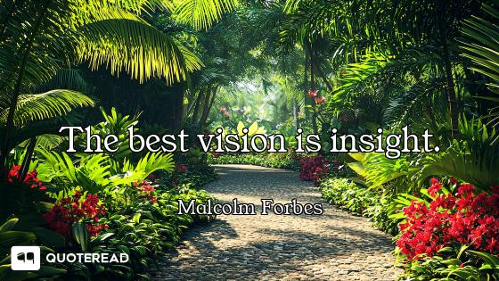 The best vision is insight.