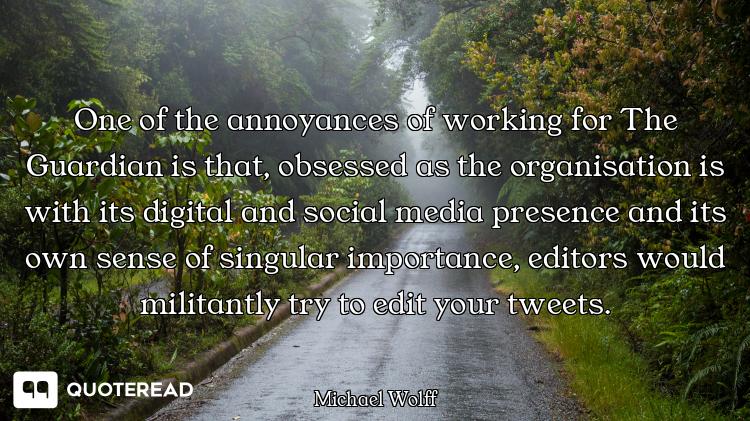 One of the annoyances of working for The Guardian is that, obsessed as the organisation is with its...